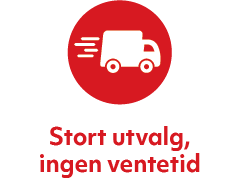 Et sirkulært ikon som symboliserer rask levering